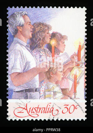 L'AUSTRALIE - circa 1987:un timbre-poste d'Australie illustrant Noël 1987, publié en 1987. Banque D'Images