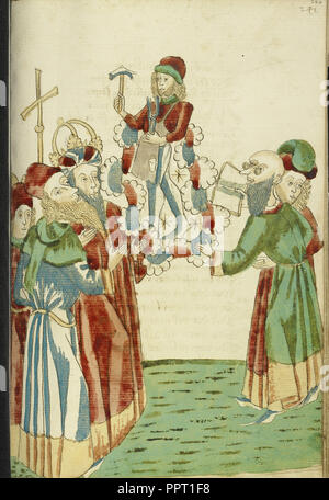 Le roi Josaphat, Avenir, et les érudits païens : Voici une image de Vulcan, disciple de Hans Schilling, l'allemand, Actif 1459 - 1467 Banque D'Images