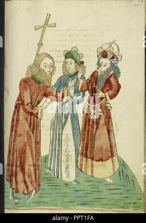 Avenir roi Josaphat et converser avec Nacor, disciple de Hans Schilling, l'allemand, Actif 1459 - 1467) Banque D'Images