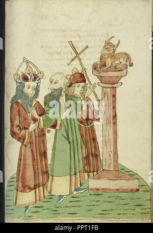 Le roi Josaphat, Avenir, et Nachor , voici le veau d'or ; disciple de Hans Schilling, l'allemand, Actif 1459 - 1467) Banque D'Images