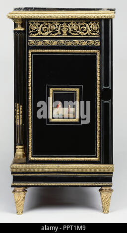 L'un d'une paire d'armoires ; attribué à Adam Weisweiler, Français, 1744 - 1820, Master 1778), Italie ; environ 1808 ; pietra dura Banque D'Images