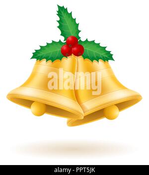 Christmas Bells vector illustration isolé sur fond blanc Illustration de Vecteur