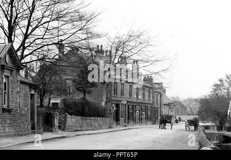 Beighton High Street au début des années 1900 Banque D'Images