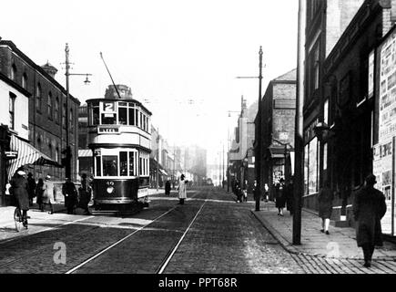 Manchester Street, Oldham début des années 1900 Banque D'Images