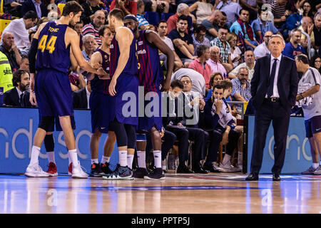 Dans les actions au cours de Liga Endesa match entre FC Barcelone et Lassa Herbalife Gran Canaria Le 27 septembre 2108 au Palau Blaugrana, à Barcelone, Espagne. 27 Sep, 2018. Credit : AFP7/ZUMA/Alamy Fil Live News Banque D'Images