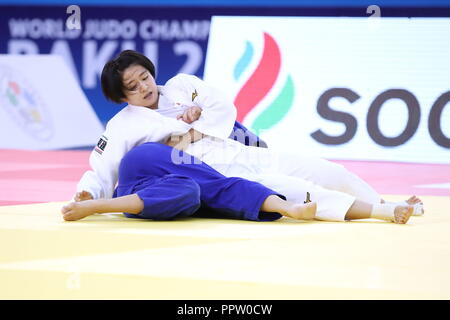 Tsukasa Yoshida (Japon), Septembre 22, 2018 - Judo : le championnat du monde de judo 2018 Bakou -57kg des femmes au niveau national Salle de gymnastique à Baku, Azerbaïdjan. (Photo de Sho Tamura/AFLO SPORT) Banque D'Images