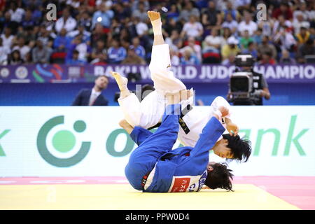 Tsukasa Yoshida (Japon), Septembre 22, 2018 - Judo : le championnat du monde de judo 2018 Bakou -57kg des femmes au niveau national Salle de gymnastique à Baku, Azerbaïdjan. (Photo de Sho Tamura/AFLO SPORT) Banque D'Images