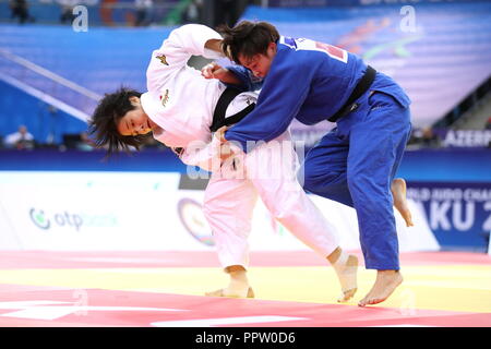 Tsukasa Yoshida (Japon), Septembre 22, 2018 - Judo : le championnat du monde de judo 2018 Bakou -57kg des femmes au niveau national Salle de gymnastique à Baku, Azerbaïdjan. (Photo de Sho Tamura/AFLO SPORT) Banque D'Images