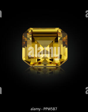 Asscher Cut Diamond Gem pierre gemme jaune fantaisie Banque D'Images