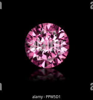 Coupe ronde brillant joyau de pierre gemme diamant rose Banque D'Images