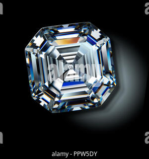 Asscher Cut Diamond Gem de pierre gemme Banque D'Images