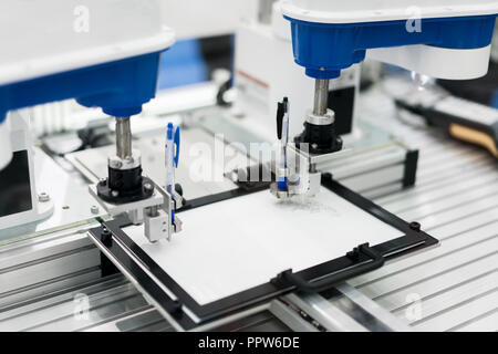 Robot Scara Système. Machine industrielle et d'usine avec technologie concept. Banque D'Images