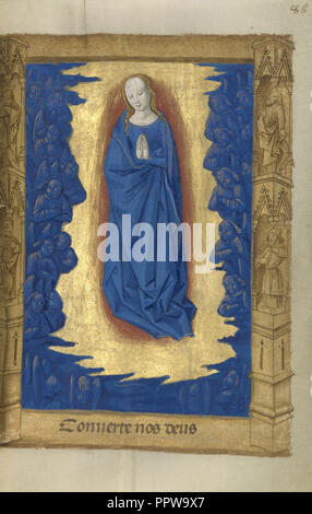 La Vierge, dans une gloire d'Anges ; Maîtrise de Guillaume Lambert, français, actif sur 1475 - 1485, Lyon, France, 1478 Banque D'Images