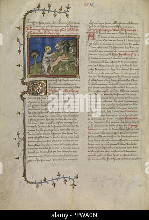 La création d'Adam ; Maîtrise de Jean de Mandeville, Français, Actif 1350 - 1370, Paris, France ; environ 1360 - 1370 Tempera ; Banque D'Images