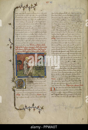 La création d'Ève ; Maîtrise de Jean de Mandeville, Français, Actif 1350 - 1370, Paris, France ; environ 1360 - 1370 ; couleurs Tempera Banque D'Images