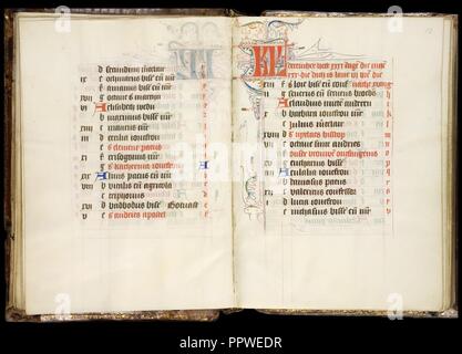 Rencontre Psalter-Hours - KO 79 K 11 - calendrier du mois de décembre - Folio 12r. Banque D'Images