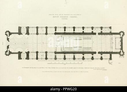 Antiquités architecturales de Britton, 1807 - King's College Chapel 04, Plan Masse - architecturalant01brit 0070. Banque D'Images