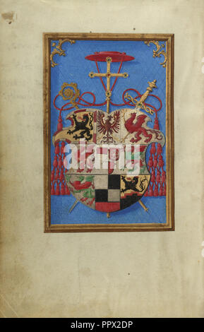 Blason du Cardinal Albrecht von Brandenburg ; Simon Bening, flamand, environ 1483 - 1561, Bruges, Belgique ; environ 1525-1530 Banque D'Images