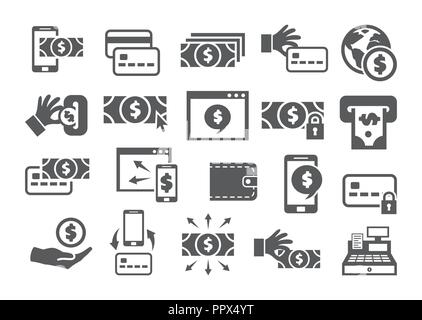 Paiement icons set Illustration de Vecteur