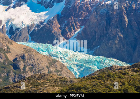 Détail du glacier Piedras Blancas dans El Chalten, Argentin. Parc national des Glaciers Banque D'Images