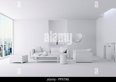 3D render of bel intérieur propre rendre Banque D'Images