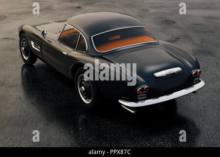 Belle black vintage 3d sport car Banque D'Images