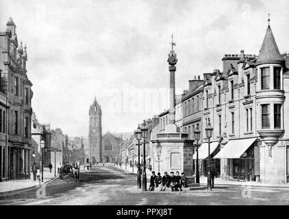 Peebles High Street au début des années 1900 Banque D'Images