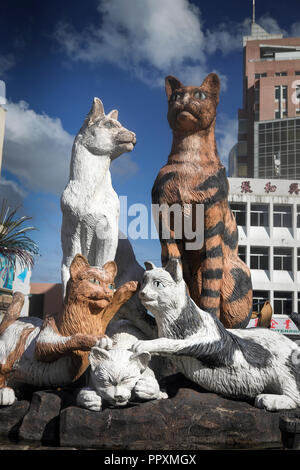 Statue de chat à Kuching, Bornéo, Malaisie Banque D'Images