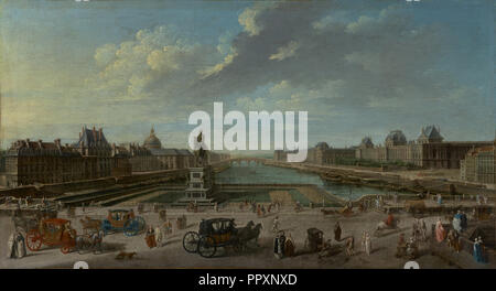 Vue de Paris depuis le Pont Neuf ; Jean-Baptiste Raguenet, Français, 1715 - 1793, 1763 ; Huile sur toile ; 46 x 84,1 cm Banque D'Images