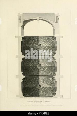 Antiquités architecturales de Britton, 1807 - King's College Chapel 05, plan de l'Groining architecturalant -01brit 0073. Banque D'Images