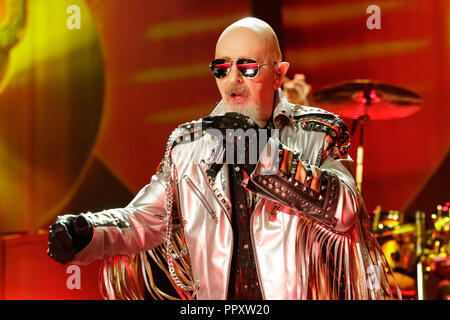 26 septembre 2018 - San Diego, Californie, États-Unis - Rob Halford de Judas Priest à l'Amphithéâtre de l'entreprise de matelas, à Chula Vista, Californie le 26 septembre, 2018 (Crédit Image : © Marissa Carter/Zuma sur le fil) Banque D'Images