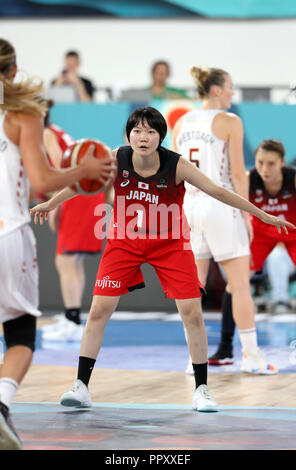 Santa Cruz de Tenerife, Espagne. 29Th Sep 2018. Manami Fujioka (JPN) : Basket-ball féminine de basket-ball FIBA World Cup 2018 groupe C match entre la Belgique 75-77 Japon à Palacio Municipal de los Deportes Quico Cabrera à Santa Cruz de Tenerife, Espagne . Credit : Yoshio Kato/AFLO/Alamy Live News Banque D'Images