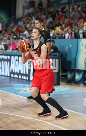 Santa Cruz de Tenerife, Espagne. 29Th Sep 2018. Mika Fujitaka (JPN) : Basket-ball féminine de basket-ball FIBA World Cup 2018 groupe C match entre la Belgique 75-77 Japon à Palacio Municipal de los Deportes Quico Cabrera à Santa Cruz de Tenerife, Espagne . Credit : Yoshio Kato/AFLO/Alamy Live News Banque D'Images