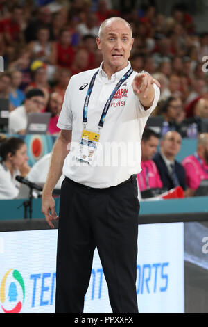 Santa Cruz de Tenerife, Espagne. 29Th Sep 2018. Tom Hovasse (JPN) : Basket-ball féminine de basket-ball FIBA World Cup 2018 groupe C match entre la Belgique 75-77 Japon à Palacio Municipal de los Deportes Quico Cabrera à Santa Cruz de Tenerife, Espagne . Credit : Yoshio Kato/AFLO/Alamy Live News Banque D'Images