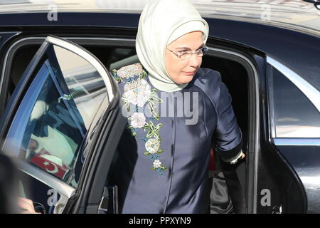 Berlin, Allemagne. 28 Sep 2018. Elke Büdenbende Bienvenue au Château Bellevue dans la région de Berlin-Tiergarten. Visite de theTurkish Président Recep Tayyip Erdogan dans la République fédérale d'Allemagne. Credit : SAO frappé/Alamy Live News Banque D'Images