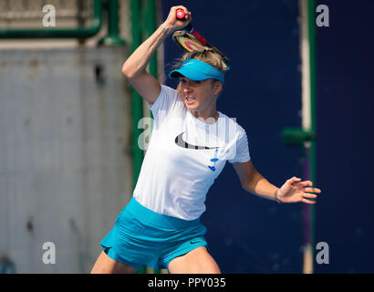 Wuhan, Chine. 28 septembre 2018 - Elina Svitolina pratiques de l'Ukraine à l'Open de Chine 2018 Premier tournoi de tennis WTA Obligatoire Crédit : AFP7/ZUMA/Alamy Fil Live News Banque D'Images