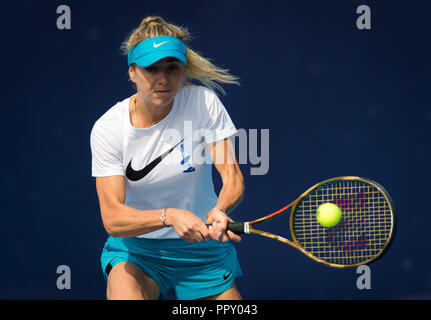 Wuhan, Chine. 28 septembre 2018 - Elina Svitolina pratiques de l'Ukraine à l'Open de Chine 2018 Premier tournoi de tennis WTA Obligatoire Crédit : AFP7/ZUMA/Alamy Fil Live News Banque D'Images