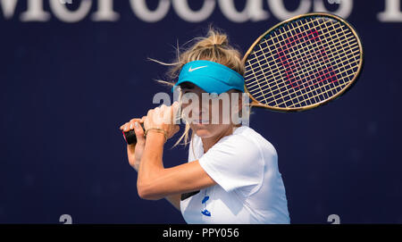 Wuhan, Chine. 28 septembre 2018 - Elina Svitolina pratiques de l'Ukraine à l'Open de Chine 2018 Premier tournoi de tennis WTA Obligatoire Crédit : AFP7/ZUMA/Alamy Fil Live News Banque D'Images