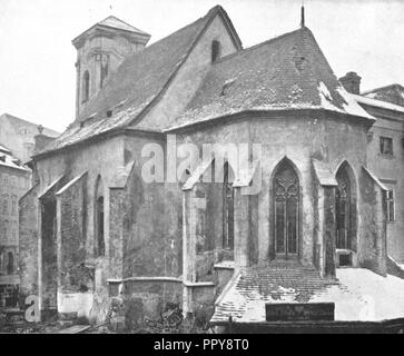 Zaniklý kostel svatého Mikuláše Brno - 1869. Banque D'Images