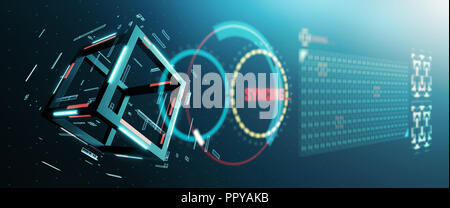 La progression de la synchronisation à l'Blockchain Banque D'Images