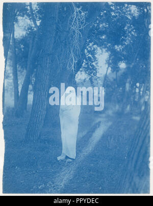 En attente dans la forêt - Cheyenne ; Edward S. Curtis, américain, 1868 - 1952, 1910 ; Cyanotype ; 19,9 x 15,4 cm 7 7,8 x 1,16 6 en Banque D'Images