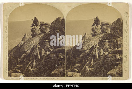 Le personnel du pavillon Ledge - South Mountain - Mauch Chunk, Pa. sur Leh. Valley R.R ; L. E. Walker, américain, 1826 - 1916, varsovie active Banque D'Images