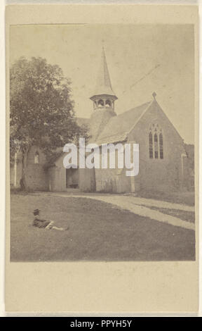 Vieille église de Shanklin ; F. Moor, anglais, actif Ventnor, île de Wight, Angleterre années 1860, 1865-1866 ; à l'albumine argentique Banque D'Images