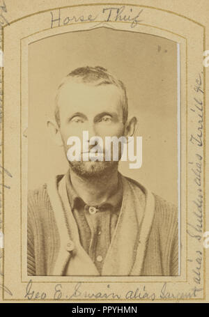 George E. Swain alias Sargeant, voleur de chevaux ; American ; juin 1886 ; à l'albumine argentique Banque D'Images