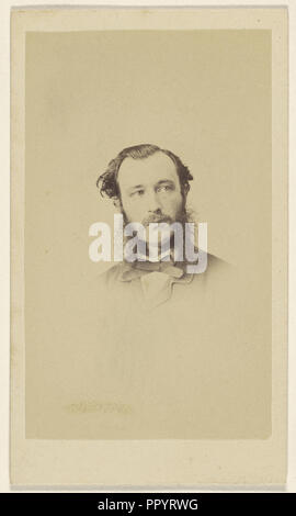 Homme avec moustache & long muttonchops, dans la vignette-style ; F., Schwarzschild British, Calcutta, Inde active 1860s, 1860s Banque D'Images