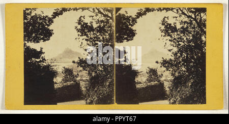 Cornwall. Un Peep à St Michael's Mount. À partir de la balise de Marazion, I.A. La coke, active, années 1860, années 1860, à l'albumine argentique Banque D'Images