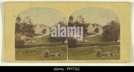 Haddon Hall, Derbyshire ; London Stereoscopic Company, Actif 1854 - 1890, vers 1860, à l'albumine argentique colorée à la main Banque D'Images