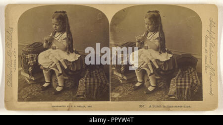 Un point à temps enregistre neuf ; Franklin G. Weller, américain, 1833 - 1877, 1875 ; à l'albumine argentique Banque D'Images