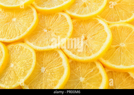 Arrière-plan de rondelles de citron. La vue d'en haut Banque D'Images