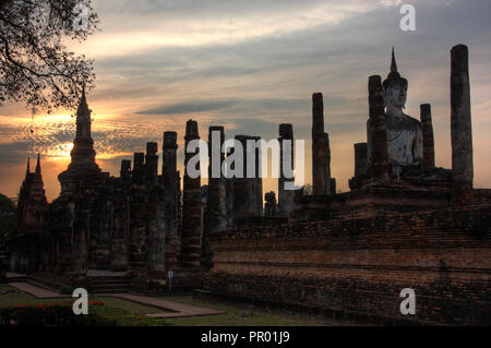 Ruines de Sukhothai en Thailande Banque D'Images